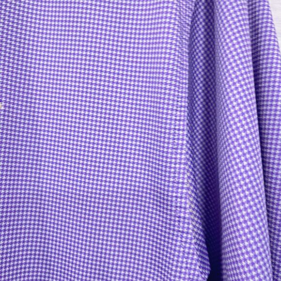 TURTLESON Performance Golf Polo Purple Houndstooth Country Club Mens Medium - Picture 3 of 7